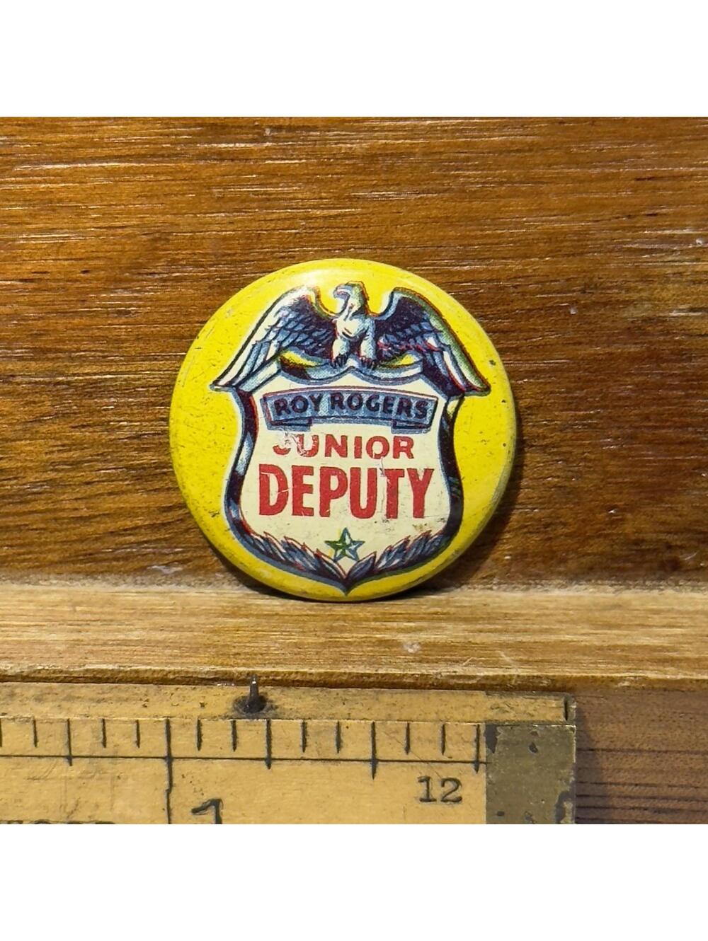 Roy Rogers Junior Deputy Pin Badge Vintage Western TV Cowboy Premium